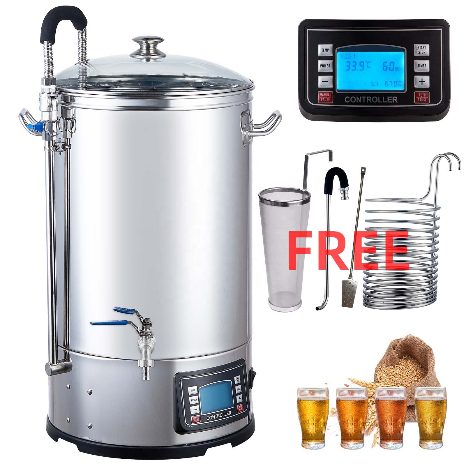 35 45 65 75L Homebrew điện Brew hệ thống cho bia Nhà máy bia thiết bị bia máy bia nhà sản xuất bia tất cả trong một microbrewery