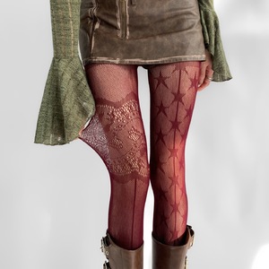 Gray Hollowed Out Lace Pantyhose Ultra Thin 0D Sheer Fishnet Tights For Women Summer Spring Autumn - Product Image 4