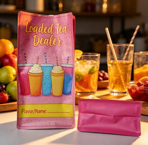 Custom Flat Bottom Bag Energy Tea Powder <strong>Zero</strong> <strong>Sugar</strong> Low Calorie Drink Mix Packaging Moisture Barrier Resealable Pouch WIth Valve - Product Image 1