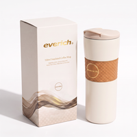 Wholesale 520ml 17oz Double-Wall Stainless Steel Coffee <strong>Mug</strong> with Leather Sleeve Customized Coffee <strong>Mug</strong> with Lid