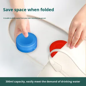 Gobelet télescopique en PP de 300 ml, pas cher, avec couvercle, pour les voyages en plein air, les pique-niques, le camping, pliable, logo personnalisé - Product Image 3
