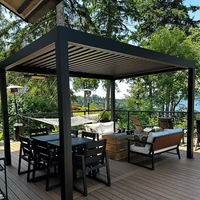 Pergola automatique en aluminium à lames orientables, imperméable, thermolaquée, résistante au vent, pour jardin et extérieur