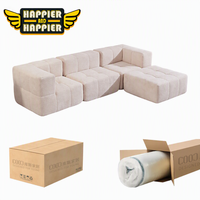 Ensemble de canapés modulaires en mousse compressée sous vide au design moderne, meubles de salon, canapé avec ottoman pour assise au sol