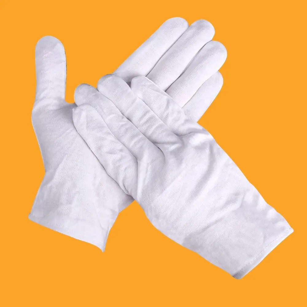 GM1001 cotone bianco cerimoniale parata galateo guanti ispezione gioielli antiquariato macchinari manutenzione guanti da lavoro mano
