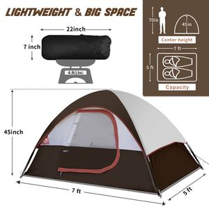 Carpa de Camping Automática de Doble Capa Oxford para 3-4 Personas, Impermeable, Protección Solar, a Prueba de Insectos, de Una Habitación, para las Cuatro Estaciones - Product Image 2