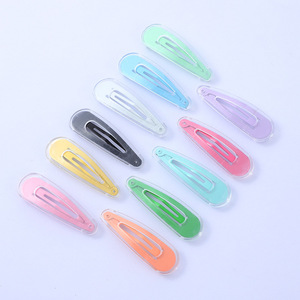 Ensemble de pinces à cheveux en forme de larme, 5 cm, en acrylique, transparentes, couleur gelée, pour enfants et adultes, usage quotidien - Product Image 3