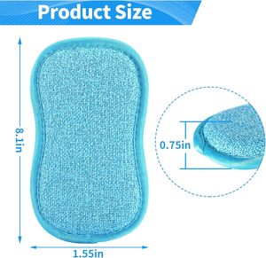 Esponjas de Microfibra Personalizadas, Eficientes y Limpias para Fregar Platos en la Cocina, Almohadillas de Microfibra de Doble Cara para el Hogar - Product Image 4