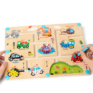 Juguetes Educativos <span class=keywords><strong>de</strong></span> Madera para la Primera Infancia, Reconocimiento <span class=keywords><strong>de</strong></span> Formas, Control <span class=keywords><strong>de</strong></span> Bolas, Tablero <span class=keywords><strong>de</strong></span> Laberinto para Entrenamiento con Lápiz - Product Image 1