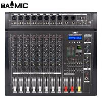 AOSHEN Mélangeur Amplificateur 8 Canaux avec Écho DSP 16, 2x300W/8ohm USB avec BT, Mixeur Audio USB Professionnel pour DJ