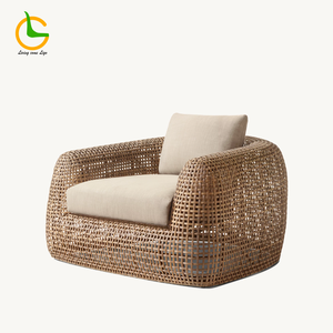 طقم أثاث حدائق من الروطان عالي الجودة بتصميم عصري منسوج يدويًا، أثاث فناء وفنادق - Product Image 3