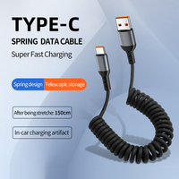 Câble USB-C rétractable en cuivre pur TPU à ressort coudé, charge rapide 5A PD100W pour iPhone 17, voiture, moto - Vente en gros