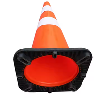 Cônes de sécurité flexibles de haute qualité de 750mm Cône en PVC de sécurité routière avec base noire