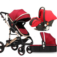 Poussette de luxe 3-en-1 pour bébé Kinderwagen Premium pour nouveau-né tout-petit avec confort et polyvalence