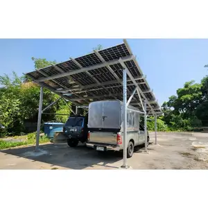 Kit de cochera solar residencial Cochera solar de aluminio Sistema de estacionamiento solar para automóviles Toldo fotovoltaico
