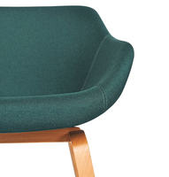 Fauteuil de loisirs de bras de contrat de travail collaboratif multi-usage jambes en bois courbé fauteuil en mousse de moulage pour projet de bureau