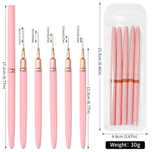 Suministros profesionales para <span class=keywords><strong>uñas</strong></span>, pelo de nailon, <span class=keywords><strong>Rosa</strong></span> mango de plástico, delineador de Gel UV, pincel fino para decoración de <span class=keywords><strong>uñas</strong></span>, pincel delineador de <span class=keywords><strong>uñas</strong></span> de oro <span class=keywords><strong>rosa</strong></span> - Product Image 1