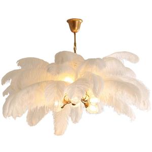 <span class=keywords><strong>Lustre</strong></span> en plumes blanches de style nordique, art créatif, éclairage pour enfants, <span class=keywords><strong>chambre</strong></span> à coucher, salle à manger, art moderne, <span class=keywords><strong>lustre</strong></span> créatif - Product Image 1