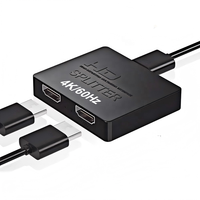 Splitter 4K60Hz V2.0 1 Input 2 Output 1X2 Dual Display 2 Port HUB Repeater Amplifier untuk PS4 PS5 AppleTV HDTV