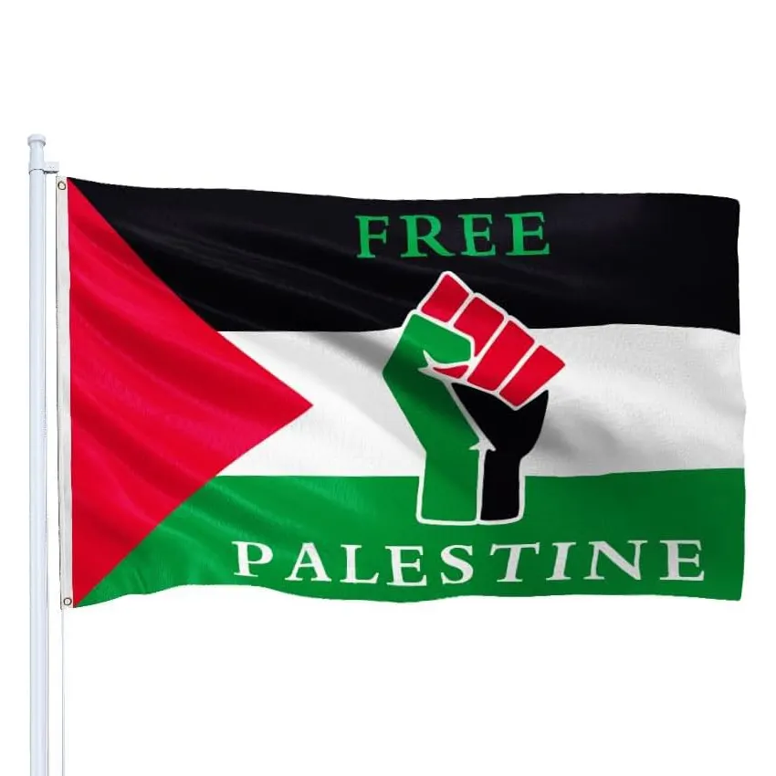 Bandeira personalizada do Dia da Liberdade da bandeira da Palestina em poliéster com laço de latão bandeira palestina de 3x5 pés