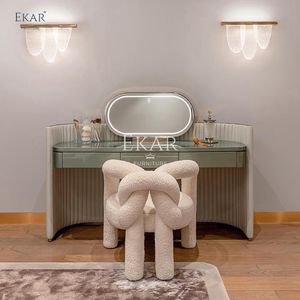 أثاث Ekar حديث ، خزانة شامبانيا ذهبية وخضراء مع مرآة أنيقة وفاخرة لغرف النوم الأنيقة - Product Image 3