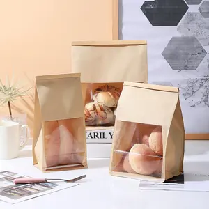 종이 가방 베이커리 가방 창 사용자 정의 인쇄 작은 면 음식 빵 포장 식품 그라비어 인쇄 종이 가방