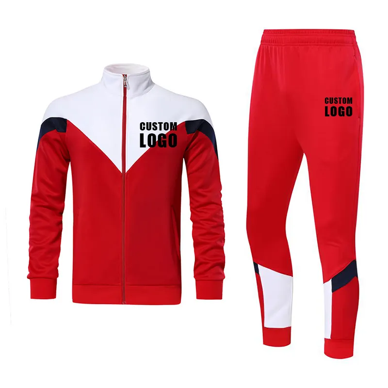 Wholesale Autumn Winter 2 Piece Set Track Suits 100% Polyester Tracksuit Mens Jogging Suit With Custom Logo