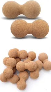 «Fábrica atacado de alta qualidade 80*160mm massagem de cortiça natural exercício peanut yoga bola fisioterapia produtos