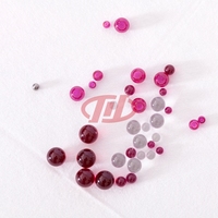Billes de rubis synthétiques Chuanyi de bonne qualité, 2 mm de diamètre, trou percé, surface lisse, perles de rubis de qualité G3