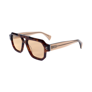 Gafas de Sol Polarizadas de Acetato de Diseño Piloto Vintage 2025, Gafas de Sol de Lujo con Lentes Azules UV400 Extra Grandes Estilo Steampunk - Product Image 1