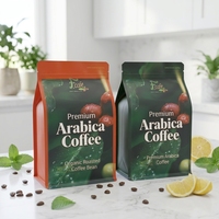Sacs d'emballage pour café en aluminium, sachets hermétiques à fond plat avec valve unidirectionnelle pour grains de café et café moulu en gros