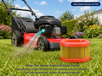 Filtre à air ovale en gros pour tondeuse à gazon, élément filtrant d'admission de moteur durable, cartouche de nettoyage pour équipement de jardin extérieur