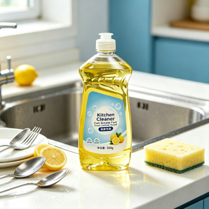 Détergent OEM personnalisé au parfum de citron, <span class=keywords><strong>dégraissant</strong></span> puissant et facile à rincer, 500 ml, nettoyant pour <span class=keywords><strong>cuisine</strong></span>, adapté aux restaurants familiaux - Product Image 2