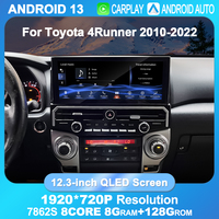 Écran Android 12,3 pouces pour Toyota 4Runner 2010 2022 Lecteur multimédia de voiture Radio stéréo Auto Carplay Unité principale Moniteur Mise à niveau