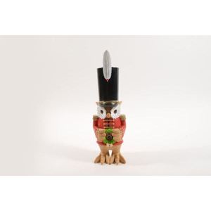 Escultura de Búho Soldado de Resina 13X10X43H Producto - Product Image 1