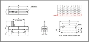 Potenciómetro Deslizante Mono Producido por la Fábrica Sunhorizon, Utilizado <span class=keywords><strong>para</strong></span> Control de Volumen - Product Image 2