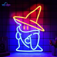 Décoration lumineuse LED néon fantôme sorcier d'Halloween pour mariage, alimentée par USB, à fixer au mur, pour fêtes, bars, maisons, bureaux et bâtiments