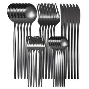 Thời Trang Mới Thép Không Gỉ Dao Ngã Ba 24/30 Mảnh Thiết Lập Bồ Đào Nha Flatware Set Vàng Sáng Tạo Bạc Bít Tết Dao Thiết Lập - Product Image 4