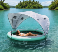 Île flottante gonflable en PVC avec protection UV, auvent solaire, pour piscine, mer, activités de loisirs aquatiques