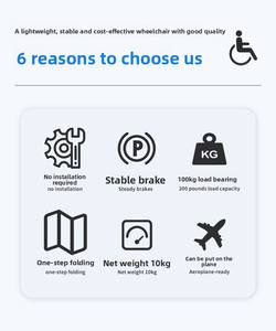 2025 Silla de ruedas manual ligera Equipo de rehabilitación de cuatro ruedas hecho a mano de China para recuperación de ancianos - Product Image 3