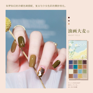 Kit de 16 Couleurs de Vernis à Ongles en Gel Crème – Nuances Grises, Roses, Marron, Bleu, <span class=keywords><strong>Noir</strong></span>, <span class=keywords><strong>Pailleté</strong></span> – Palette de Manucure Solide en Gel Crème - Product Image 5