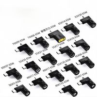 Kit adaptor USB-C ke DC Universal 65W, Kit pengisian daya Cepat 90 derajat bersudut untuk ponsel laptop