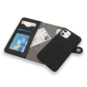 钱包和手机套上的豪华双折2进1男士信用卡卡夹贴纸，适用于Iphone 12 11X6 Pro Max女性