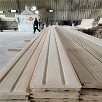 Panneaux en Paulownia à prix réduit, vente de panneaux muraux rainurés en bois pour la décoration intérieure d'hôtels