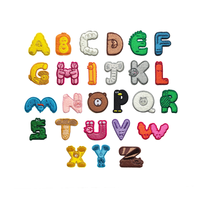 Patchs brodés personnalisés de haute qualité avec lettres de l'alphabet animaux de dessin animé A-Z, badges thermocollants, étiquettes appliquées pour vêtements
