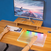 Tapis de souris en verre RGB personnalisé de haute qualité pour le bricolage Tapis de souris en verre trempé imprimé pour le jeu lisse et Logo Artwork imprimé personnalisé