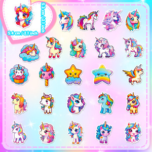 Cute Unicorn Waterproof Stickers: Custom DIY Decorative Stickers for Preschoolers and Children Cartoon Animal Stickers - Product Image 2