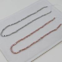 Perles baroques naturelles d'eau douce de 4 mm, couleur gris-violet, trou latéral, vente en gros