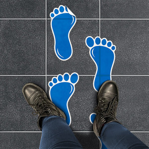 Empreinte de sol extérieur personnalisé en forme de <span class=keywords><strong>pied</strong></span> flèche autocollants signalisation de signalisation de la chaussée pour la publicité - Product Image 3