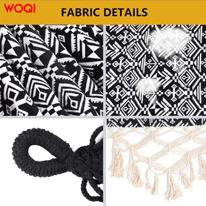 WOQI personalizado interior y exterior estilo mexicano plegable portátil grande impreso borla hamaca - Product Image 3
