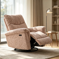 Fauteuil inclinable électrique simple VOXHOME moderne pour salon, appartement, pivotant, en tissu, avec fonction de relaxation électrique, mobilier de maison